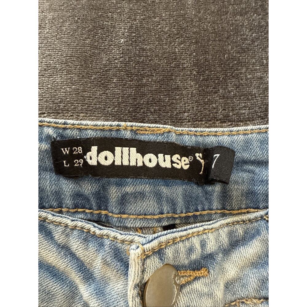 Dollhouse Women's Charley Jeans Denim Distressed Blue Light Wash Size 7 - Picture 13 of 16
